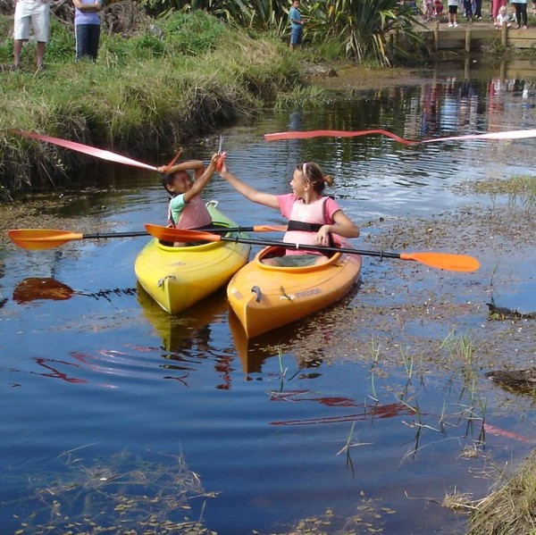 Kaituna kayak trail opening cutting the ribbon 